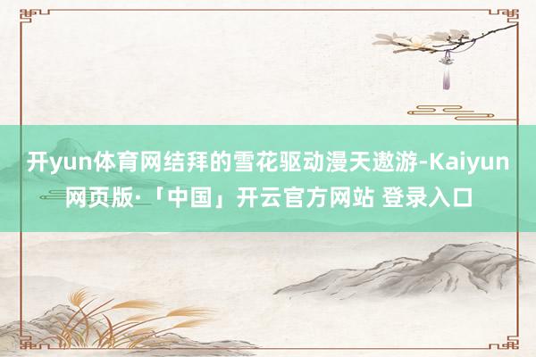 开yun体育网结拜的雪花驱动漫天遨游-Kaiyun网页版·「中国」开云官方网站 登录入口