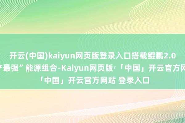 开云(中国)kaiyun网页版登录入口搭载鲲鹏2.0T+8AT“国产最强”能源组合-Kaiyun网页版·「中国」开云官方网站 登录入口